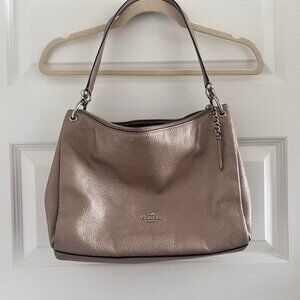 Coach Mia Shoulder Bag Pebbled Leather Metallic F29137